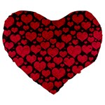 Valentines Day Hearts Pattern Love Red Large 19  Premium Heart Shape Cushions