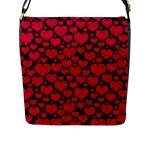 Valentines Day Hearts Pattern Love Red Flap Closure Messenger Bag (L)