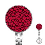 Valentines Day Hearts Pattern Love Red Stainless Steel Nurses Watch