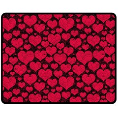 Valentines Day Hearts Pattern Love Red Two Sides Fleece Blanket (Medium) from ArtsNow.com 58.8 x47.4  Blanket Front