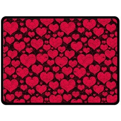 Valentines Day Hearts Pattern Love Red Two Sides Fleece Blanket (Large) from ArtsNow.com 80 x60  Blanket Front