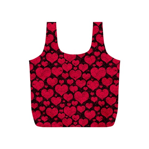 Valentines Day Hearts Pattern Love Red Full Print Recycle Bag (S) from ArtsNow.com Back