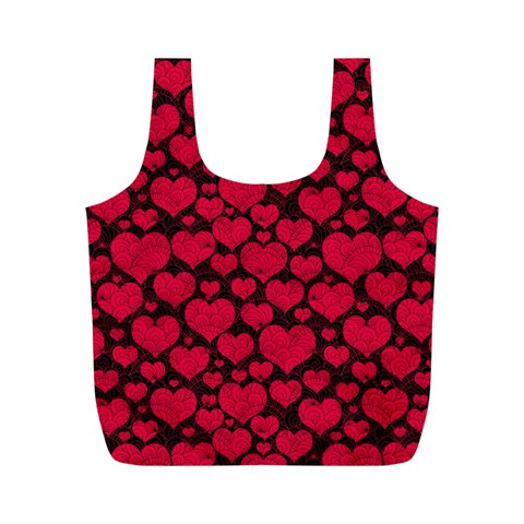 Valentines Day Hearts Pattern Love Red Full Print Recycle Bag (M) from ArtsNow.com Front