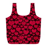 Valentines Day Hearts Pattern Love Red Full Print Recycle Bag (L)