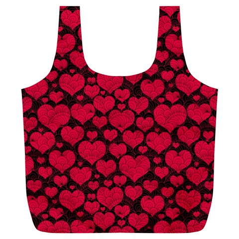 Valentines Day Hearts Pattern Love Red Full Print Recycle Bag (XL) from ArtsNow.com Front