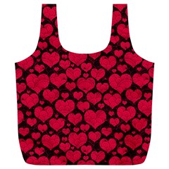 Valentines Day Hearts Pattern Love Red Full Print Recycle Bag (XL) from ArtsNow.com Back