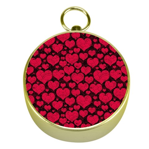 Valentines Day Hearts Pattern Love Red Gold Compasses from ArtsNow.com Front