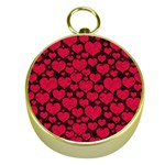 Valentines Day Hearts Pattern Love Red Gold Compasses