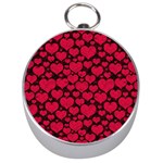 Valentines Day Hearts Pattern Love Red Silver Compasses