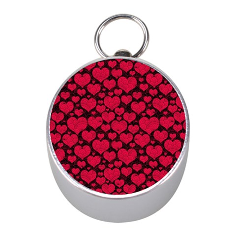 Valentines Day Hearts Pattern Love Red Mini Silver Compasses from ArtsNow.com Front