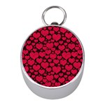 Valentines Day Hearts Pattern Love Red Mini Silver Compasses