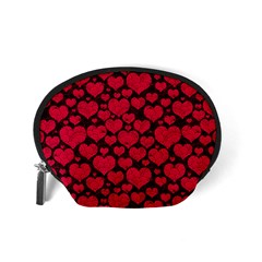 Valentines Day Hearts Pattern Love Red Accessory Pouch (Small) from ArtsNow.com Back