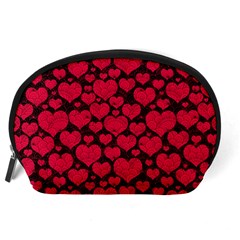 Valentines Day Hearts Pattern Love Red Accessory Pouch (Large) from ArtsNow.com Back