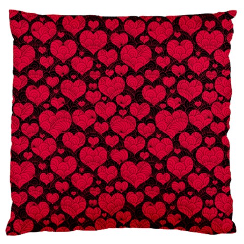 Valentines Day Hearts Pattern Love Red Standard Premium Plush Fleece Cushion Case (One Side) from ArtsNow.com Front