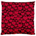 Valentines Day Hearts Pattern Love Red Large Premium Plush Fleece Cushion Case (One Side)