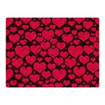 Valentines Day Hearts Pattern Love Red Two Sides Premium Plush Fleece Blanket (Mini)