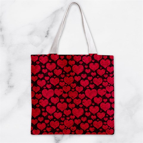 Valentines Day Hearts Pattern Love Red Zipper Grocery Tote Bag from ArtsNow.com Front