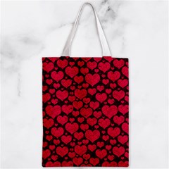 Valentines Day Hearts Pattern Love Red Zipper Classic Tote Bag from ArtsNow.com Front