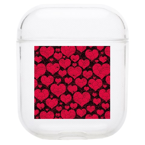 Valentines Day Hearts Pattern Love Red Soft TPU AirPods 1/2 Case from ArtsNow.com Front