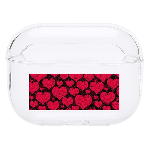 Valentines Day Hearts Pattern Love Red Hard PC AirPods Pro Case from ArtsNow.com Front