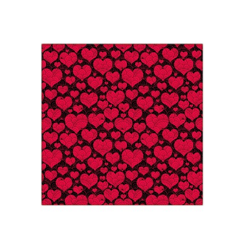 Valentines Day Hearts Pattern Love Red Satin Bandana Scarf 22  x 22  from ArtsNow.com Front