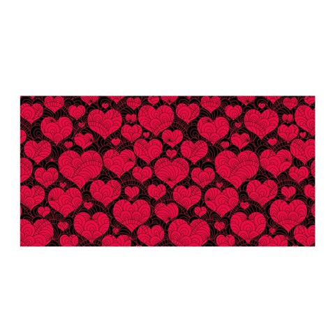 Valentines Day Hearts Pattern Love Red Satin Wrap 35  x 70  from ArtsNow.com Front