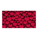 Valentines Day Hearts Pattern Love Red Satin Wrap 35  x 70 