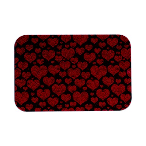 Valentines Day Hearts Pattern Love Red Open Lid Metal Box (Silver)   from ArtsNow.com Front