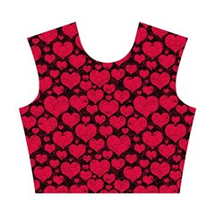 Valentines Day Hearts Pattern Love Red Cotton Crop Top from ArtsNow.com Front