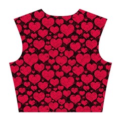 Valentines Day Hearts Pattern Love Red Cotton Crop Top from ArtsNow.com Back