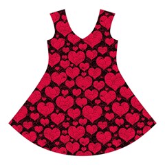 Valentines Day Hearts Pattern Love Red Short Sleeve V Front