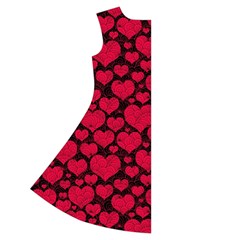 Valentines Day Hearts Pattern Love Red Short Sleeve V Back Left