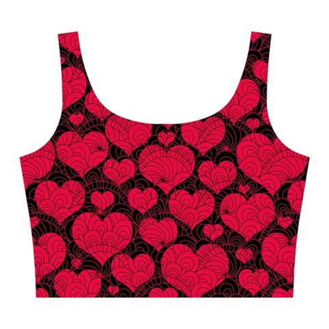 Valentines Day Hearts Pattern Love Red Midi Sleeveless Dress from ArtsNow.com Top Front