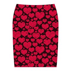 Valentines Day Hearts Pattern Love Red Midi Wrap Pencil Skirt from ArtsNow.com Back