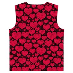 Valentines Day Hearts Pattern Love Red Kid s Button Up Puffer Vest from ArtsNow.com Back