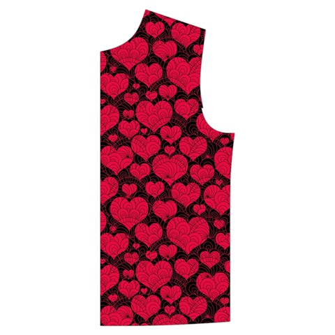 Valentines Day Hearts Pattern Love Red Men s High Neck Button Up Puffer Vest from ArtsNow.com Front Left