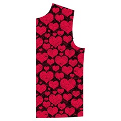 Valentines Day Hearts Pattern Love Red Men s High Neck Button Up Puffer Vest from ArtsNow.com Front Left