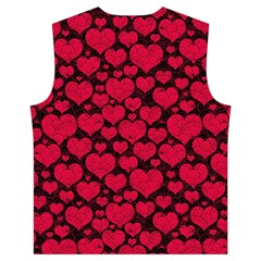 Valentines Day Hearts Pattern Love Red Men s High Neck Button Up Puffer Vest from ArtsNow.com Back