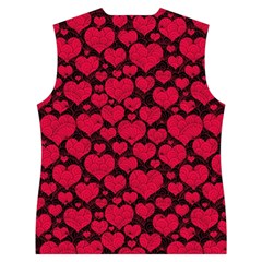 Valentines Day Hearts Pattern Love Red Women s Button Up Vest from ArtsNow.com Back