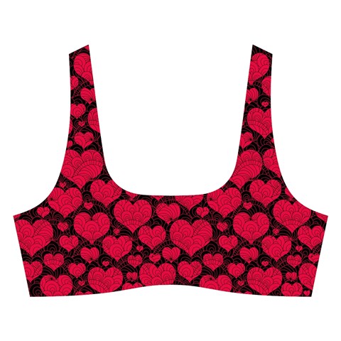 Valentines Day Hearts Pattern Love Red Cross Back Hipster Bikini Set from ArtsNow.com Front