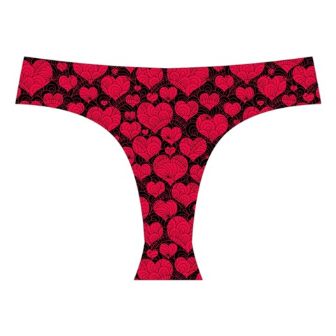 Valentines Day Hearts Pattern Love Red Cross Back Hipster Bikini Set from ArtsNow.com Front Under