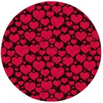 Valentines Day Hearts Pattern Love Red Wooden Bottle Opener (Round)