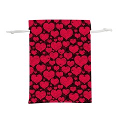 Valentines Day Hearts Pattern Love Red Lightweight Drawstring Pouch (S) from ArtsNow.com Back