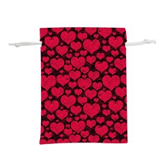 Valentines Day Hearts Pattern Love Red Lightweight Drawstring Pouch (L) from ArtsNow.com Front