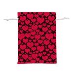 Valentines Day Hearts Pattern Love Red Lightweight Drawstring Pouch (L)