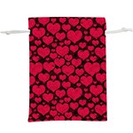 Valentines Day Hearts Pattern Love Red Lightweight Drawstring Pouch (XL)