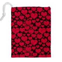 Valentines Day Hearts Pattern Love Red Drawstring Pouch (4XL) from ArtsNow.com Back