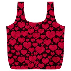 Valentines Day Hearts Pattern Love Red Full Print Recycle Bag (XXL) from ArtsNow.com Front