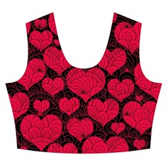 Valentines Day Hearts Pattern Love Red Women s Crop Top Pleated Skater Rave Skirt from ArtsNow.com Front