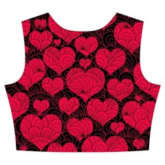 Valentines Day Hearts Pattern Love Red Women s Crop Top Pleated Skater Rave Skirt from ArtsNow.com Back